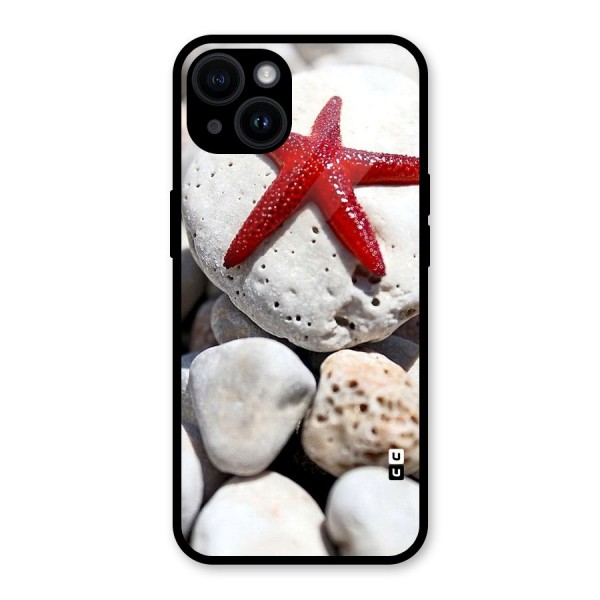 Red Star Fish Glass Back Case for iPhone 14