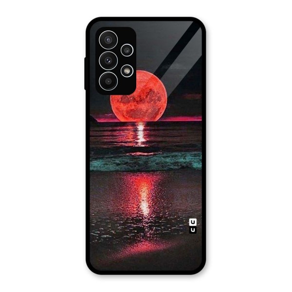 Red Sun Ocean Glass Back Case for Galaxy A23