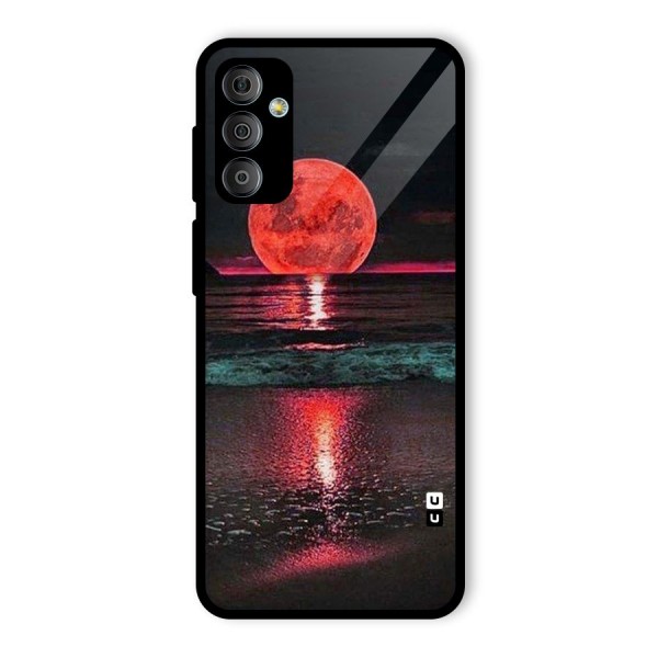 Red Sun Ocean Glass Back Case for Galaxy F23