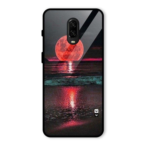 Red Sun Ocean Glass Back Case for OnePlus 6T