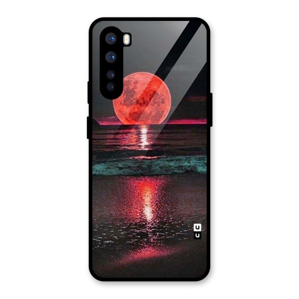 Red Sun Ocean Glass Back Case for OnePlus Nord