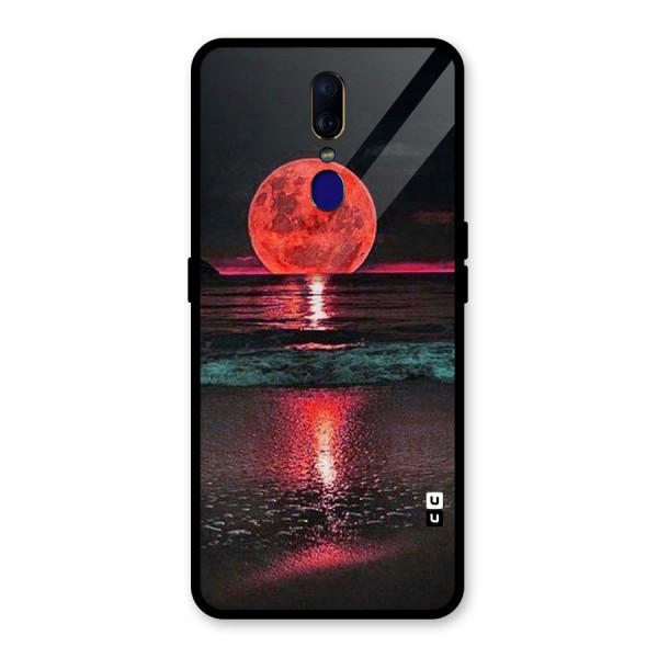 Red Sun Ocean Glass Back Case for Oppo F11