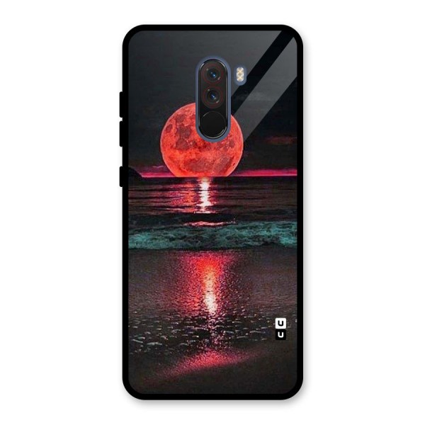 Red Sun Ocean Glass Back Case for Poco F1