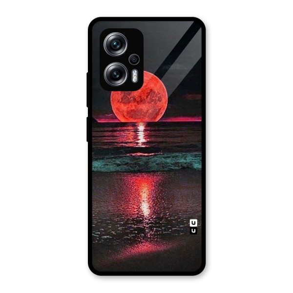 Red Sun Ocean Glass Back Case for Redmi K50i