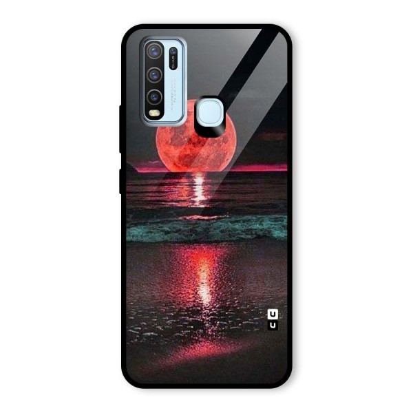 Red Sun Ocean Glass Back Case for Vivo Y30