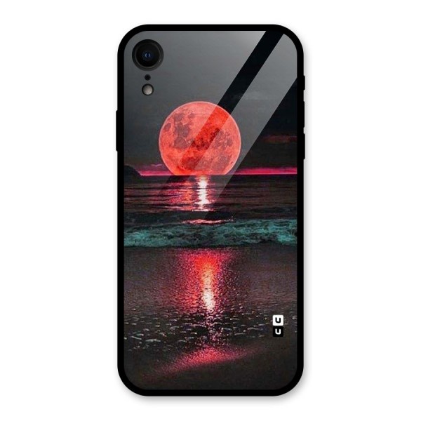 Red Sun Ocean Glass Back Case for XR