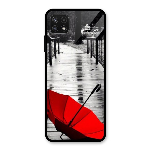 Red Umbrella Glass Back Case for Galaxy A22 5G