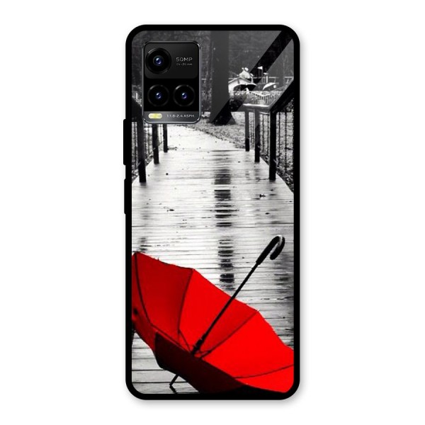 Red Umbrella Glass Back Case for Vivo Y21 2021