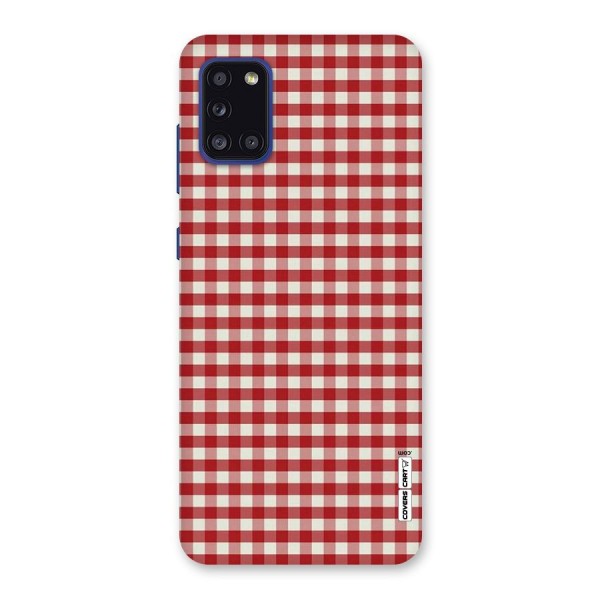 Red White Check Back Case for Galaxy A31