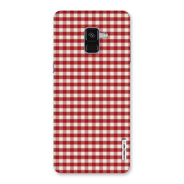 Red White Check Back Case for Galaxy A8 Plus