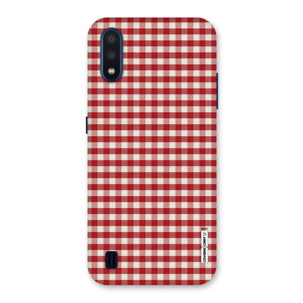 Red White Check Back Case for Galaxy M01