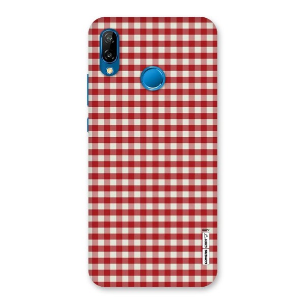 Red White Check Back Case for Huawei P20 Lite