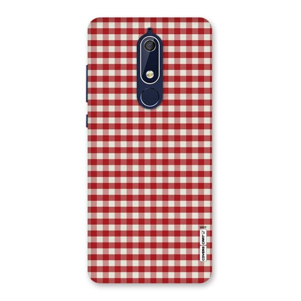 Red White Check Back Case for Nokia 5.1