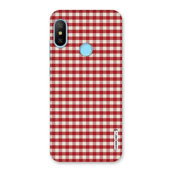 Red White Check Back Case for Redmi 6 Pro