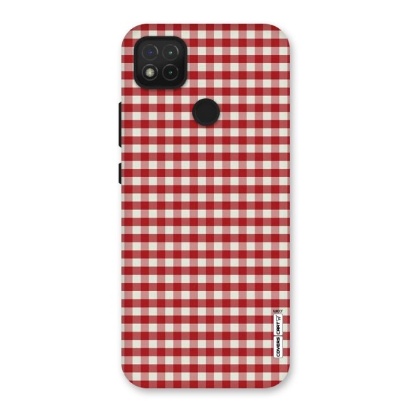 Red White Check Back Case for Redmi 9