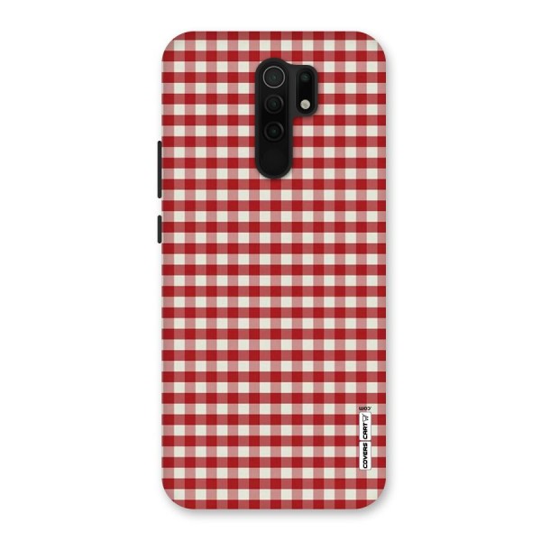 Red White Check Back Case for Redmi 9 Prime