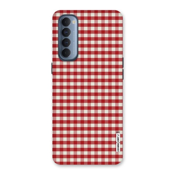 Red White Check Back Case for Reno4 Pro