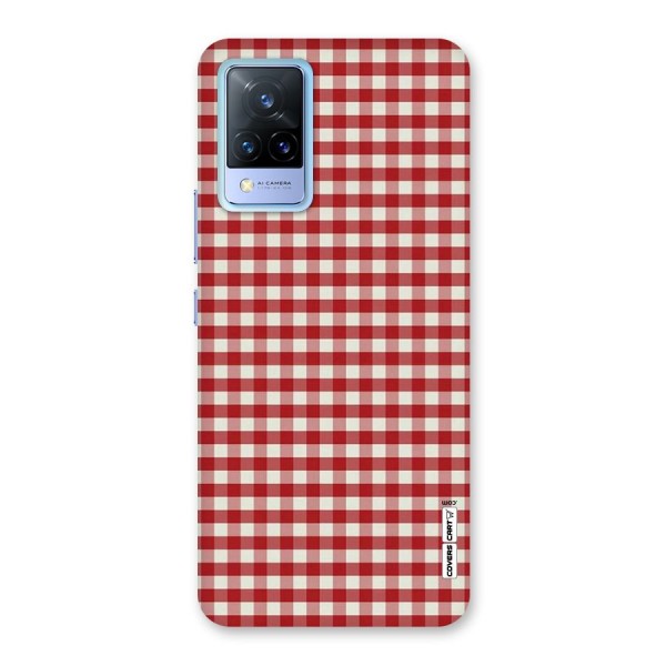 Red White Check Back Case for Vivo V21 5G