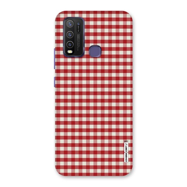 Red White Check Back Case for Vivo Y30