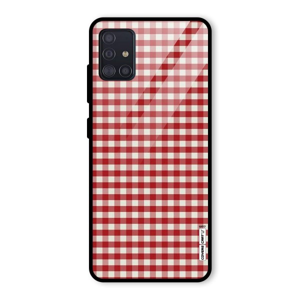 Red White Check Glass Back Case for Galaxy A51