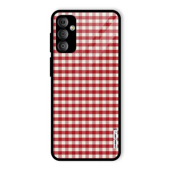 Red White Check Glass Back Case for Galaxy F23