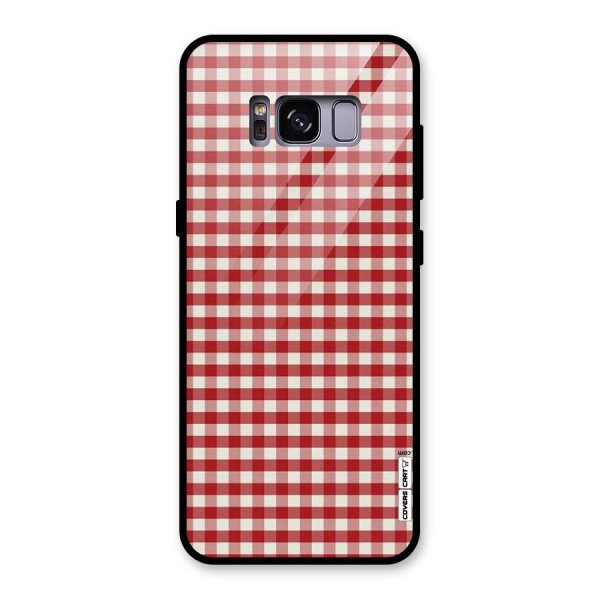 Red White Check Glass Back Case for Galaxy S8