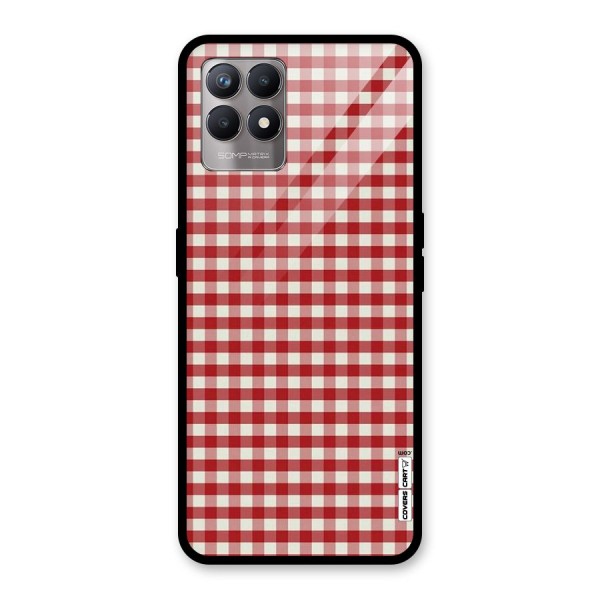 Red White Check Glass Back Case for Realme 8i