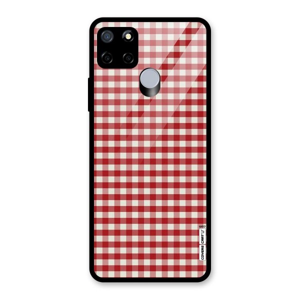 Red White Check Glass Back Case for Realme C12