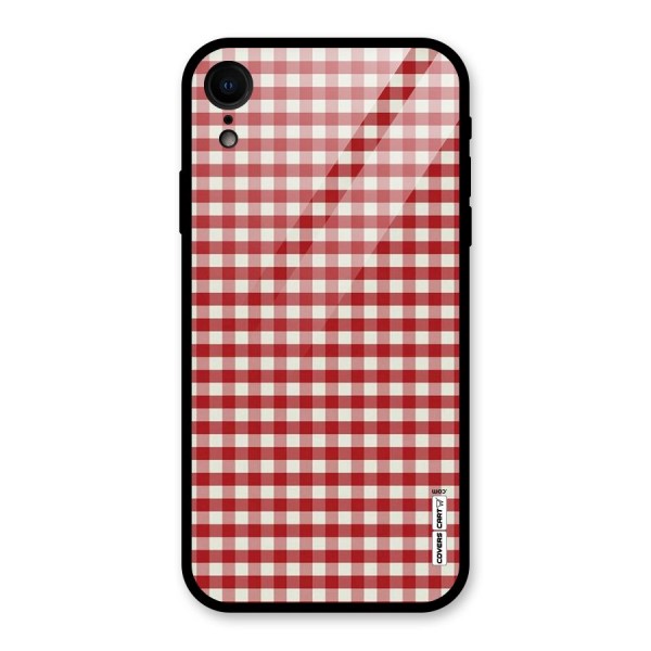 Red White Check Glass Back Case for XR