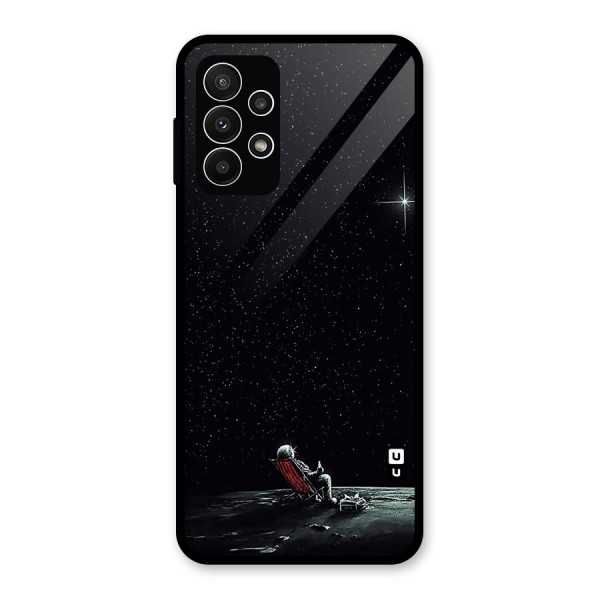 Resting Spaceman Face Glass Back Case for Galaxy A23