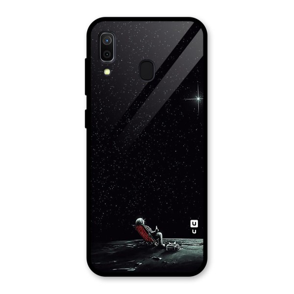 Resting Spaceman Face Glass Back Case for Galaxy A30