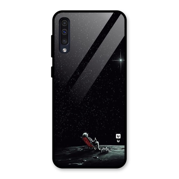 Resting Spaceman Face Glass Back Case for Galaxy A50s