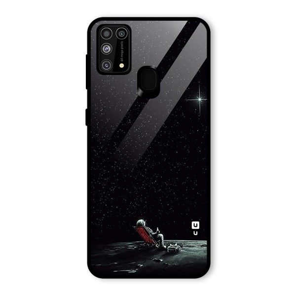 Resting Spaceman Face Glass Back Case for Galaxy F41