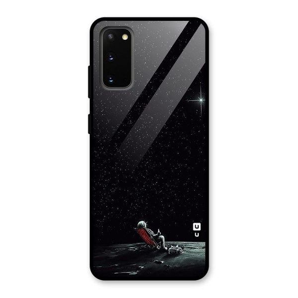 Resting Spaceman Face Glass Back Case for Galaxy S20