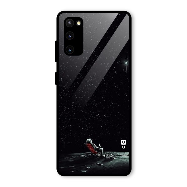 Resting Spaceman Face Glass Back Case for Galaxy S20 FE 5G