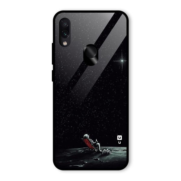 Resting Spaceman Face Glass Back Case for Redmi Note 7S