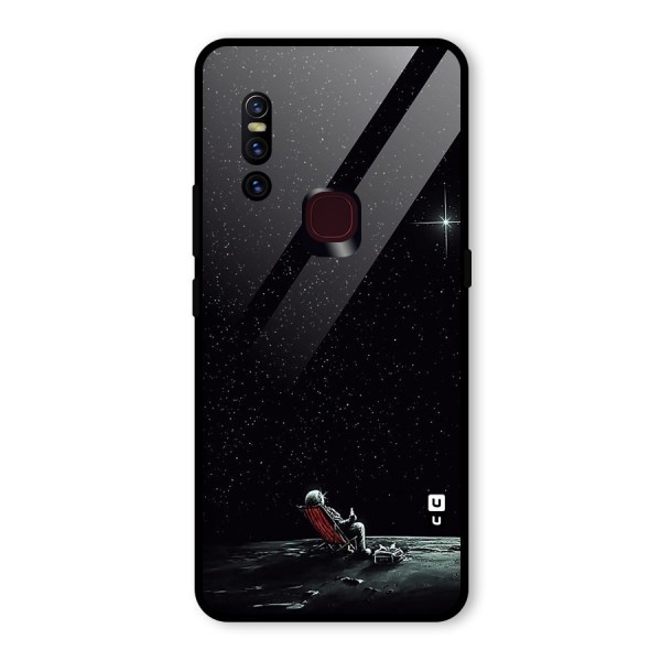 Resting Spaceman Face Glass Back Case for Vivo V15