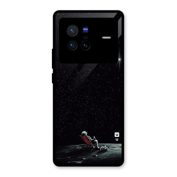 Resting Spaceman Face Glass Back Case for Vivo X80