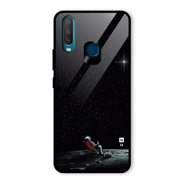 Resting Spaceman Face Glass Back Case for Vivo Y12