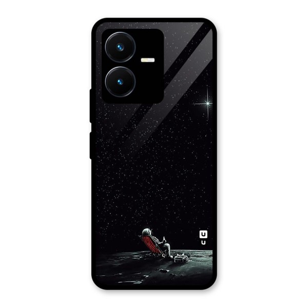 Resting Spaceman Face Glass Back Case for Vivo Y22