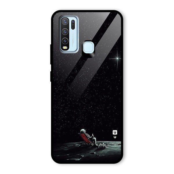 Resting Spaceman Face Glass Back Case for Vivo Y30