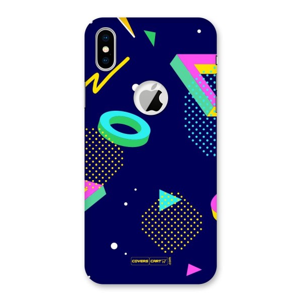 Retro Abstract Back Case for iPhone XS Logo Cut