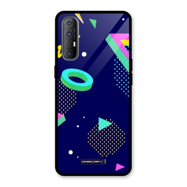 Retro Abstract Glass Back Case for Oppo Reno3 Pro