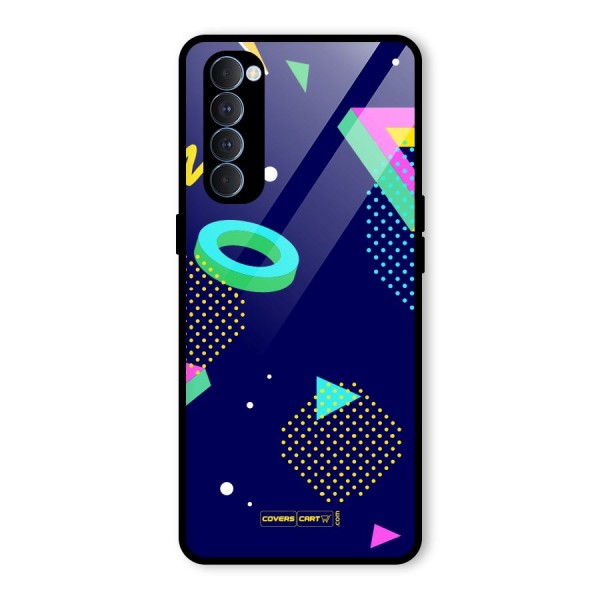 Retro Abstract Glass Back Case for Oppo Reno4 Pro