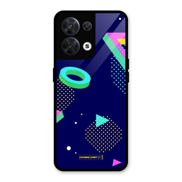 Retro Abstract Glass Back Case for Oppo Reno8 5G