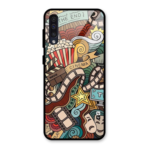 Retro Doodle Art Glass Back Case for Galaxy A50s