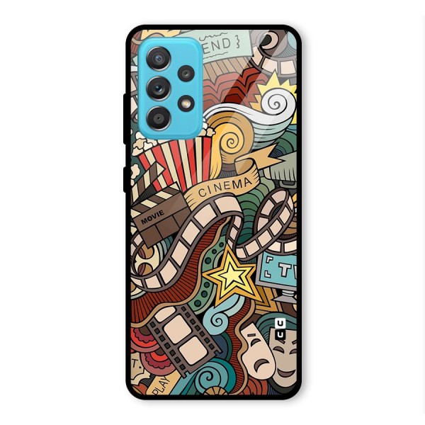 Retro Doodle Art Glass Back Case for Galaxy A52