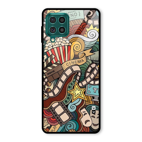 Retro Doodle Art Glass Back Case for Galaxy F62