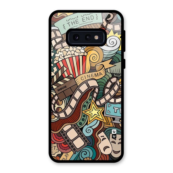 Retro Doodle Art Glass Back Case for Galaxy S10e