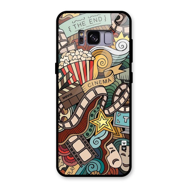 Retro Doodle Art Glass Back Case for Galaxy S8